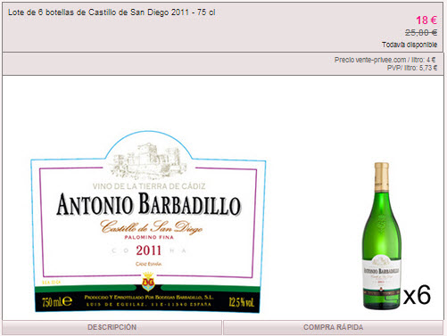 outlet vinos barbadillo