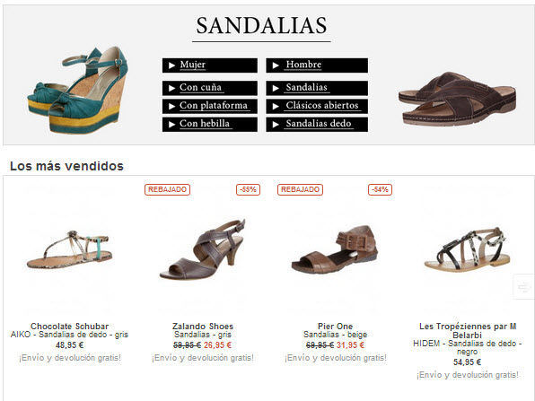 sandalias zalando