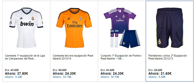 camisetas real madrid outlet